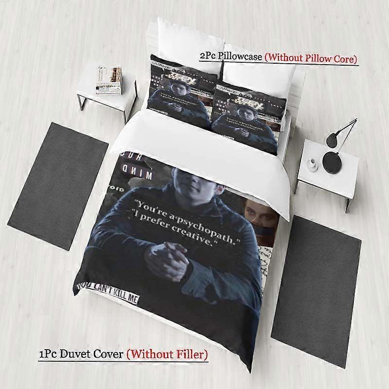 3pcss Teen Wolf Character Creative Art Collage Pattern Set Soft And Comfortable Bedding Set