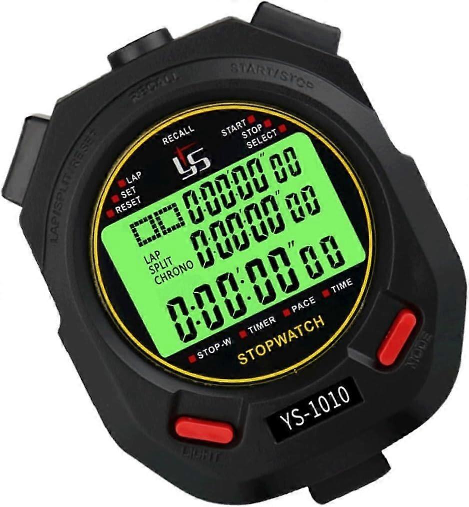 Professional Digital Sports Stopwatch Timer with Precise Time Tracking for Running, Coaches, Referees, Black