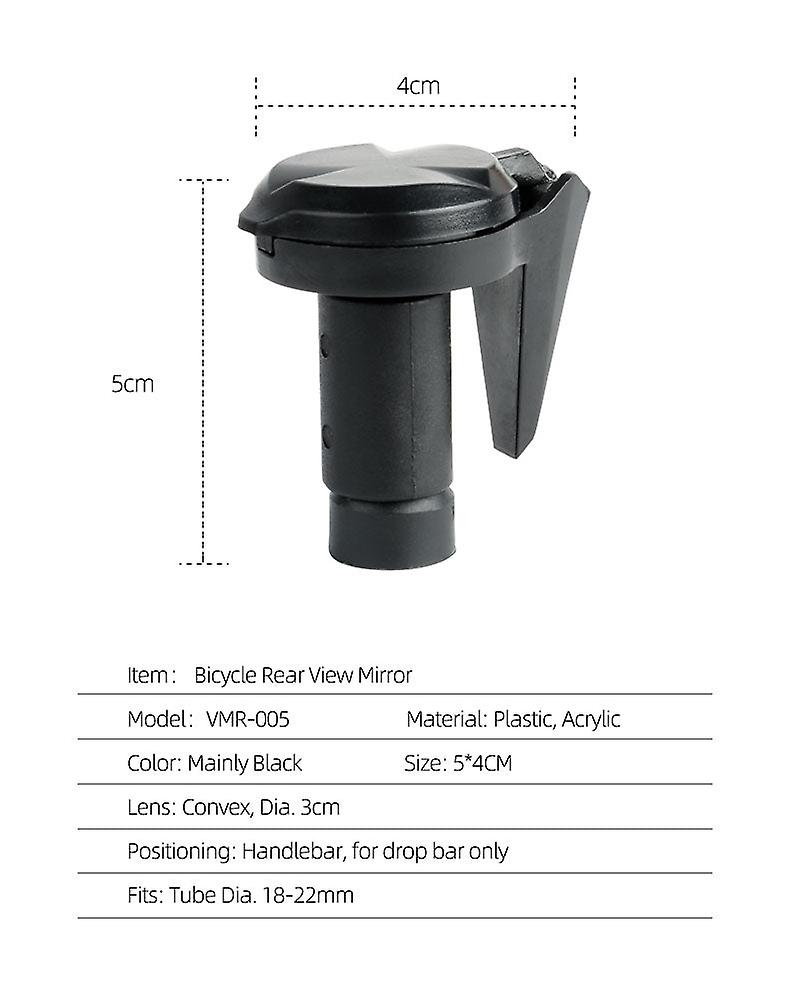 Bicycle Drop Bar Rear View Convex Mirror Handlebar Drop Bar Universal Left Right Mount Acrylic Convex Back Sight Reflector