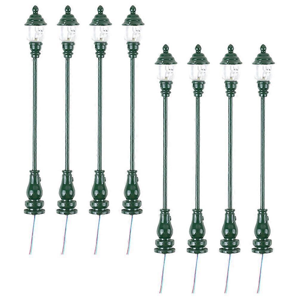 Mini Yard Lamp Models Sand Table Ornaments for Decor 8Pcs Green Color
