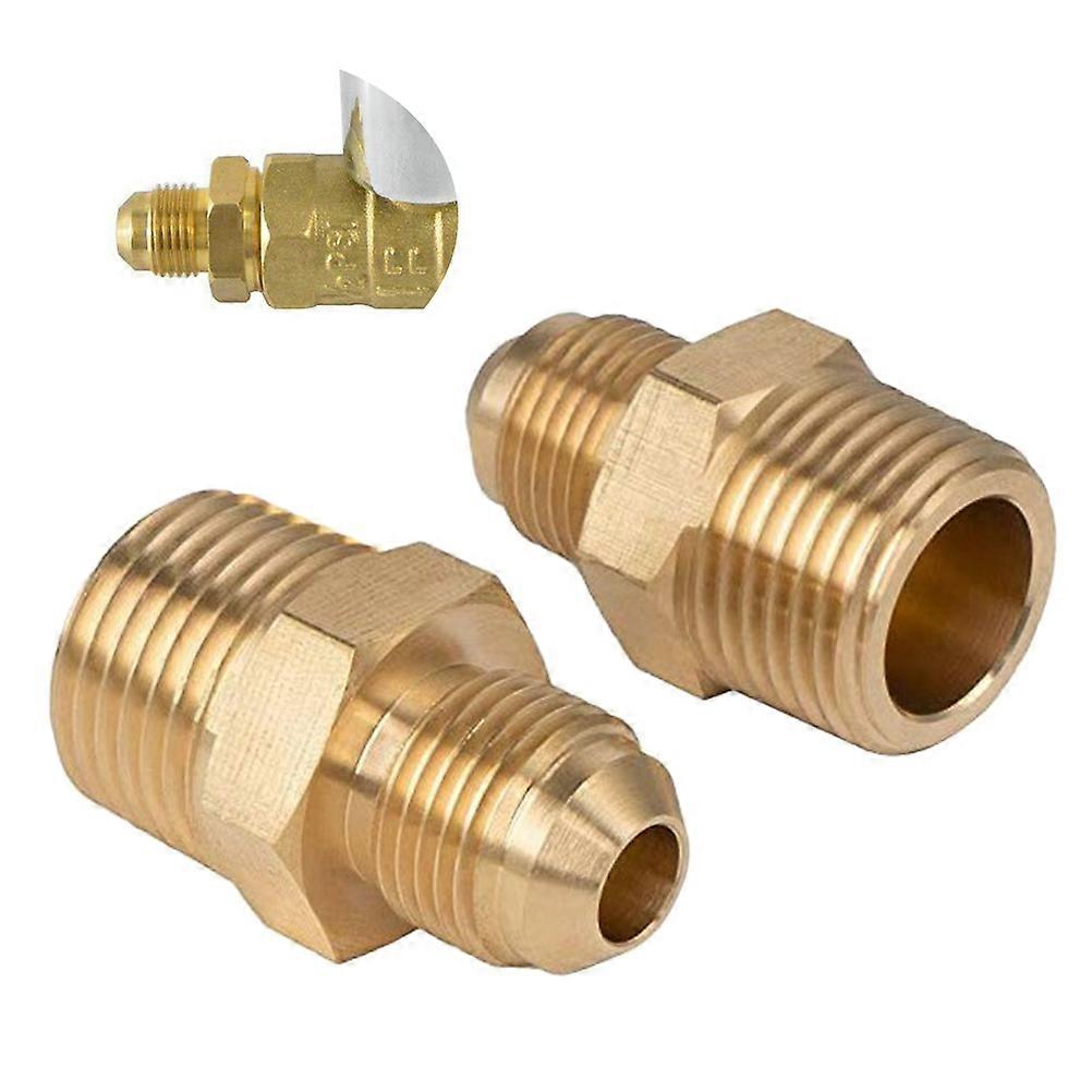 Golden Threaded Copper Adapter for Connecting Use Gas Brazier 2Pcs