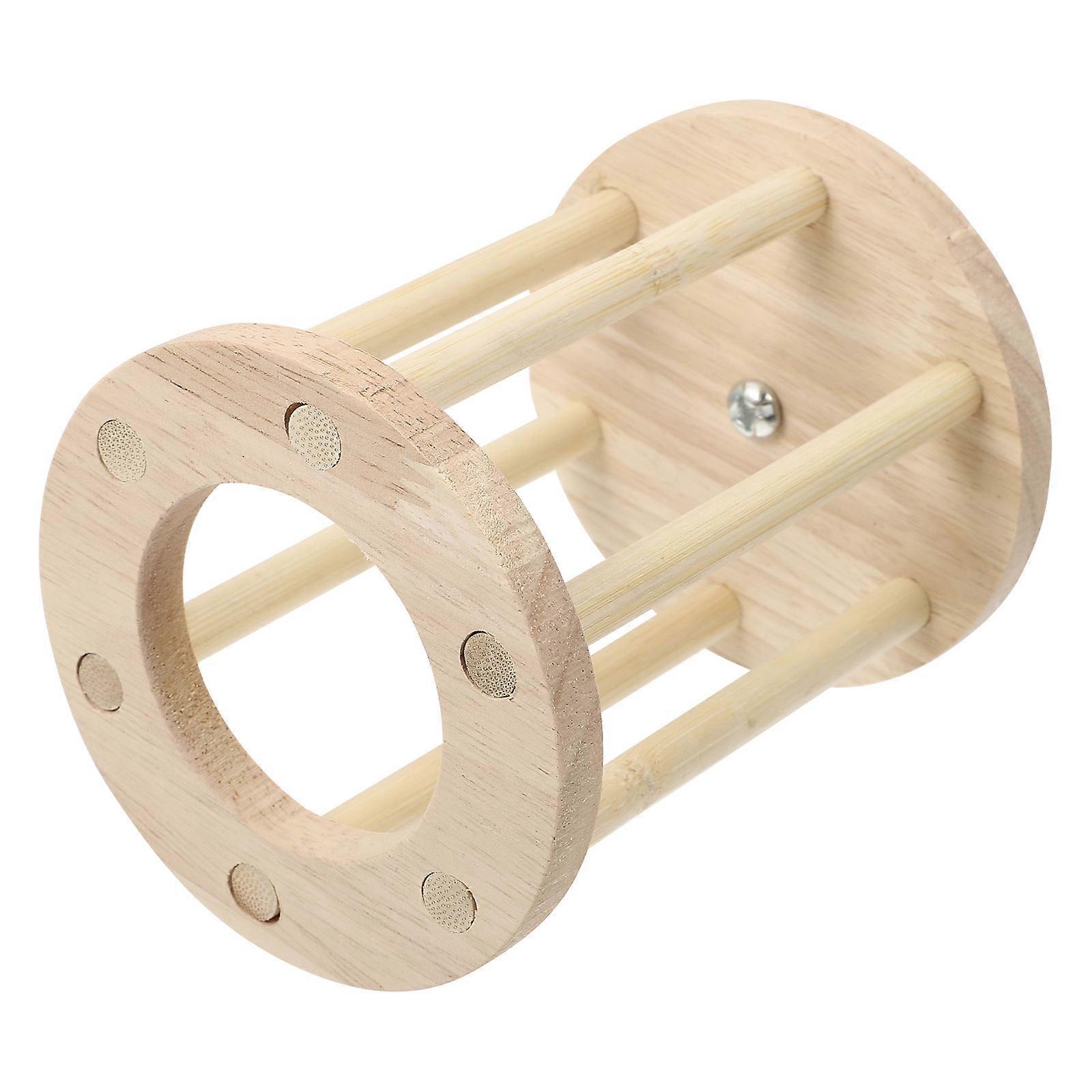 Small Pet Rabbit Feeder Rack Wooden Hay Bin with Chain 2Pcs Set