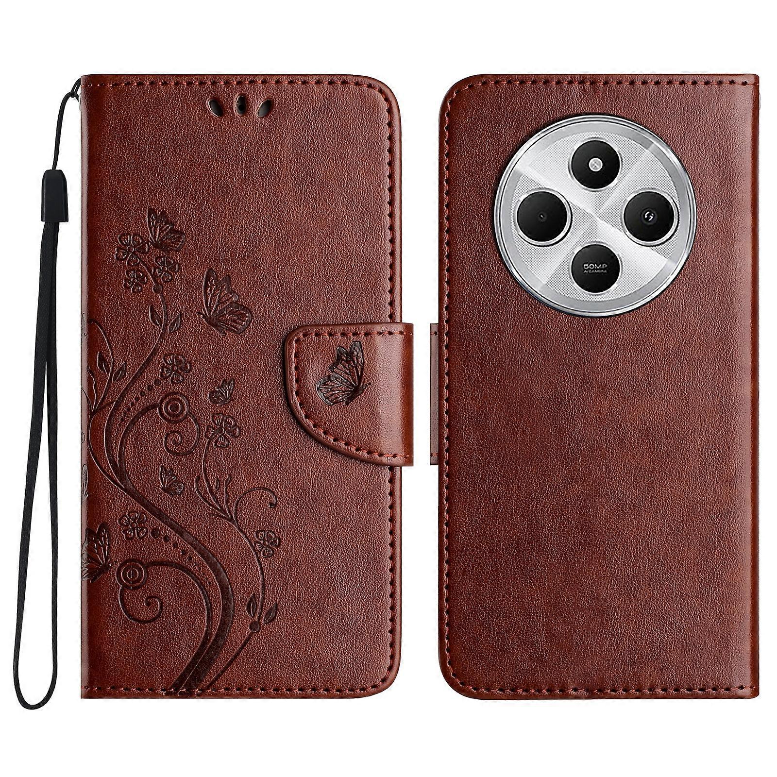 Butterfly Flower Pattern Flip Leather Phone Case