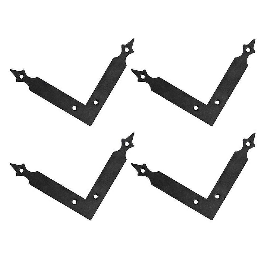Flat Iron Corner Brace L Shape Bracket for Fixing Use 8Pcs Black