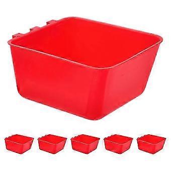Hängender Futternapf für Kleintiere, Vögel und Kaninchen, 6 Stück, Rot