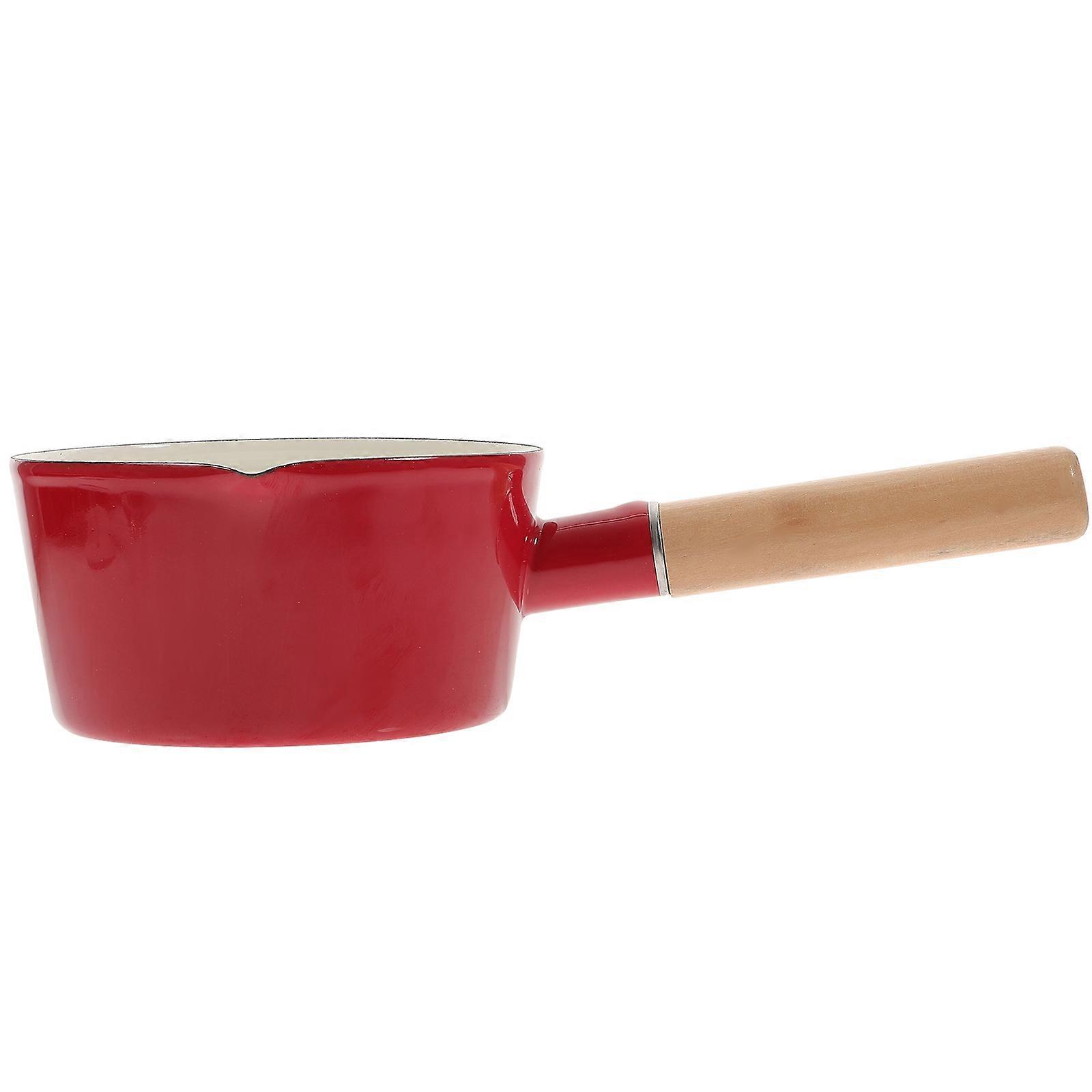 Enamel Milk Pot for Heating Milk with Long Handle Multi-Function Saucepan