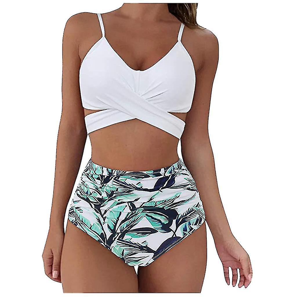 Women Leopard Print Bikini Set Push Up Bathing Swimwear High Waist Swimsuit