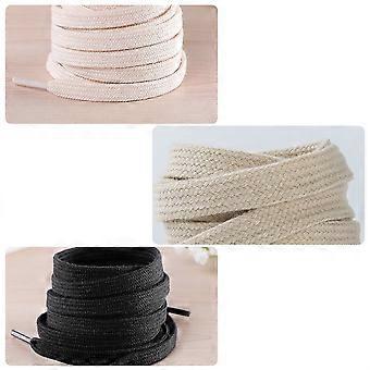 3 Pairs 100cm Pure Cotton Shoelaces Simple Flat Shoelaces Canvas Shoe Tie Lace