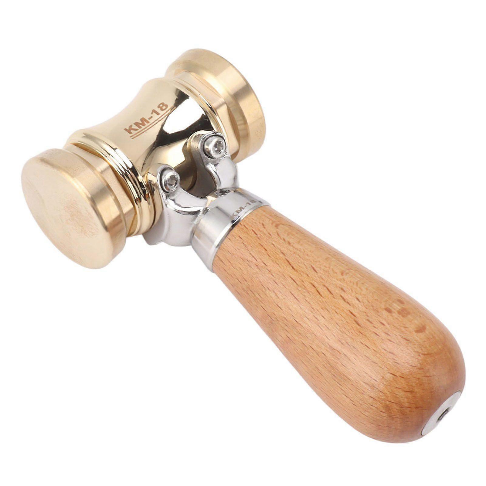 Woodworking Chisel Mallet Beech Wood Carpenter Hammer with Replaceable Solid Brass Head for Flooring DIY Crafts
