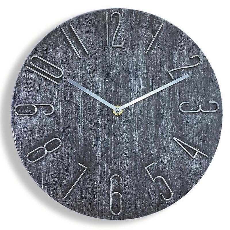 12 Inch Frameless Minimalist Wall Clock Retro Silver
