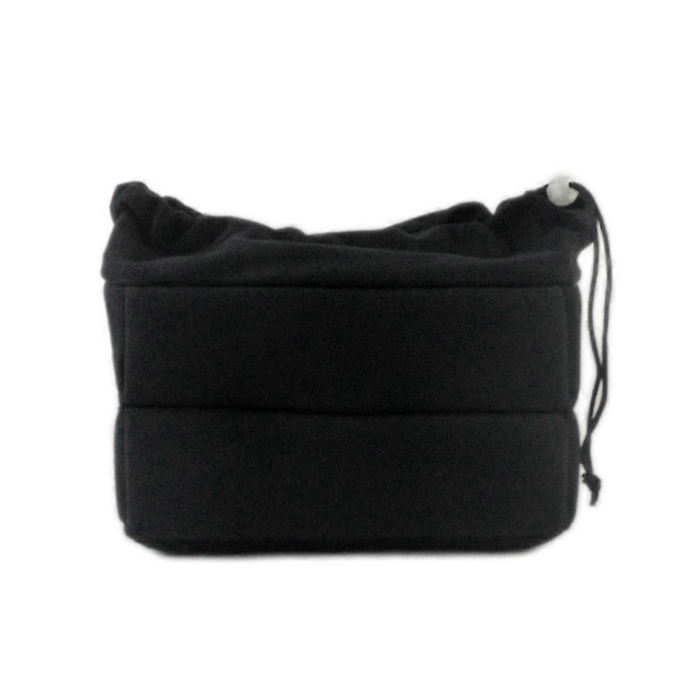 Camera Bag Camera Insert Bag with Drawstring Adjustable Divider Camera Lens Soft Bag for ,, Black