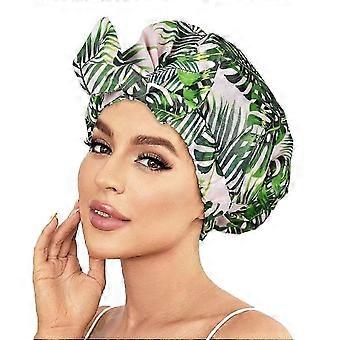 Luxury Shower Caps for Women Reusable Waterproof Hair Cap for Shower with Adjustable Bowknot Hair Bath Cap