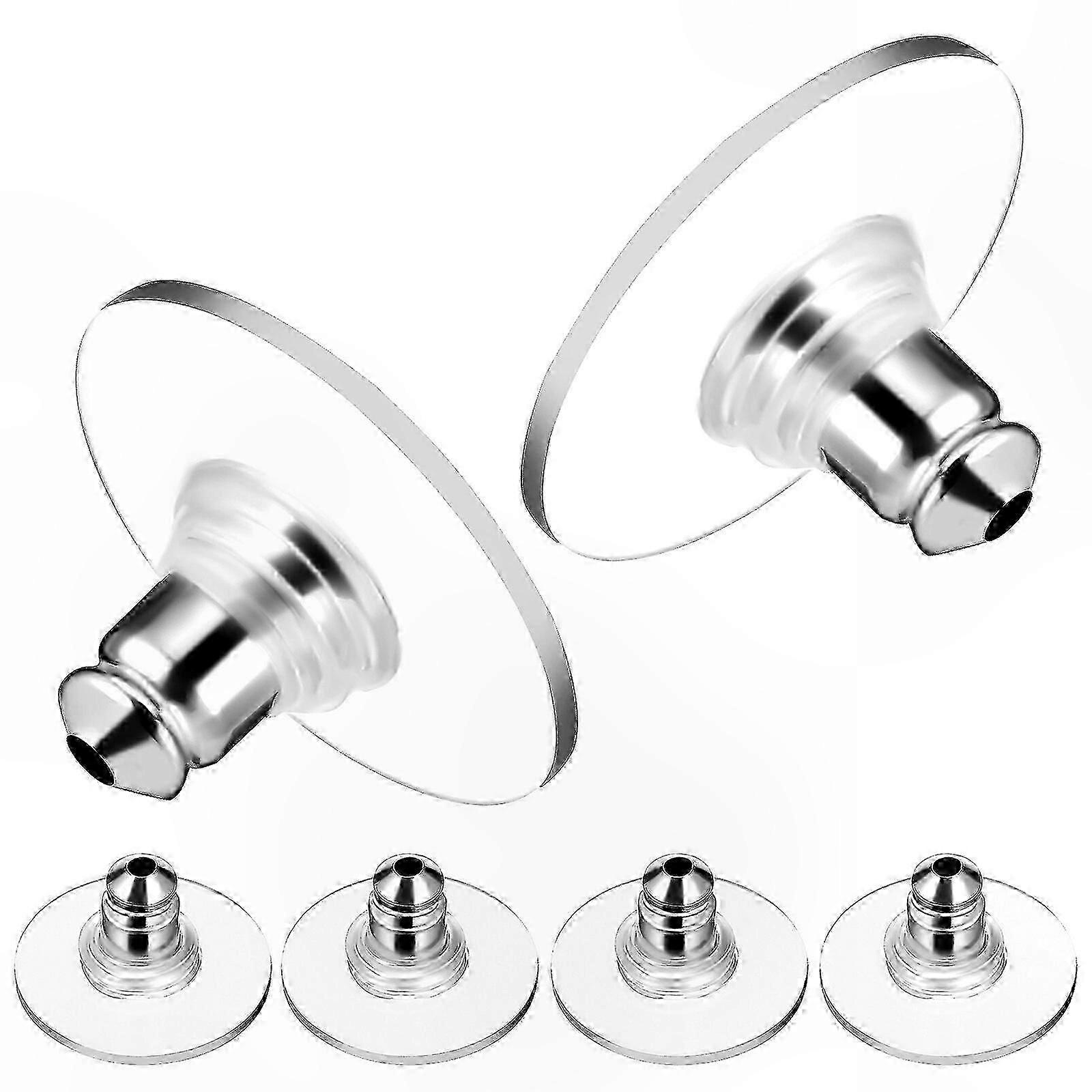 6 Pieces Silicone Locking Backs for Pierced Earrings Replacement