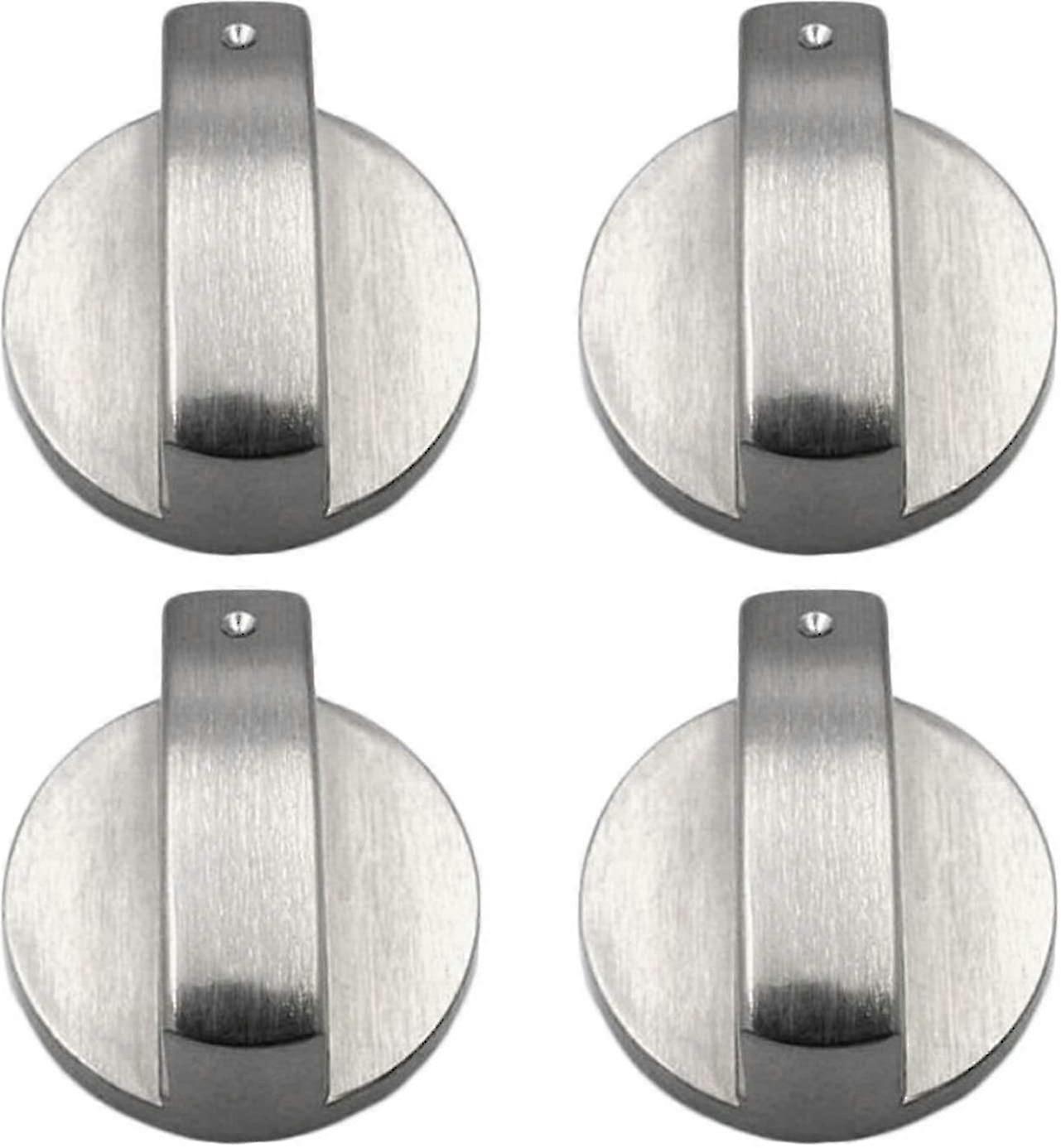 Gas Stove Knobs, 4 Pieces, Metal, 6mm, Silver-colored, Adjustment Knobs