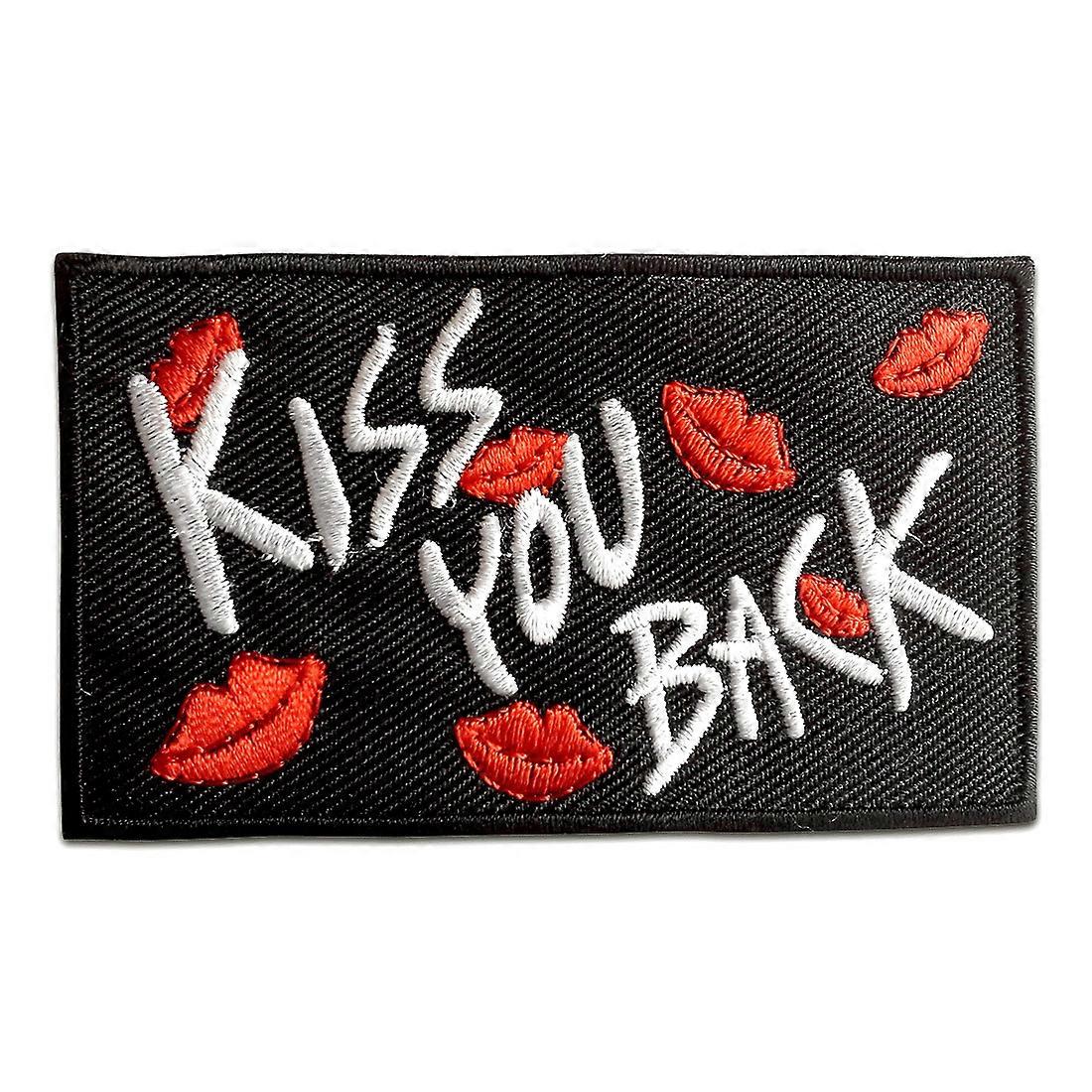 Patch / iron-on patch Kiss You Back black 8,4x5,1cm Patch Iron on patch