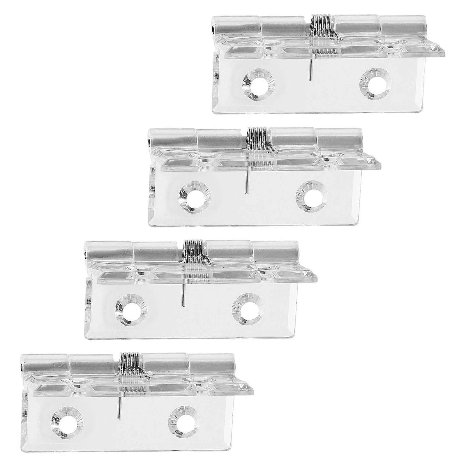 Transparent Plastic Cabinet Hinges Spring Loaded Self Closing Hinges 4Set