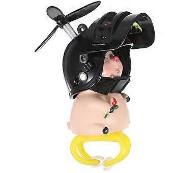 Pig Bike Front Decor Doll Decoration for Motorcycle Black