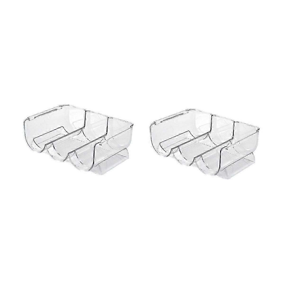 2 Pack Container Organizer Holder, Kitchen Pantry, Refrigerator Tissue and Storage Bin, Stackable C