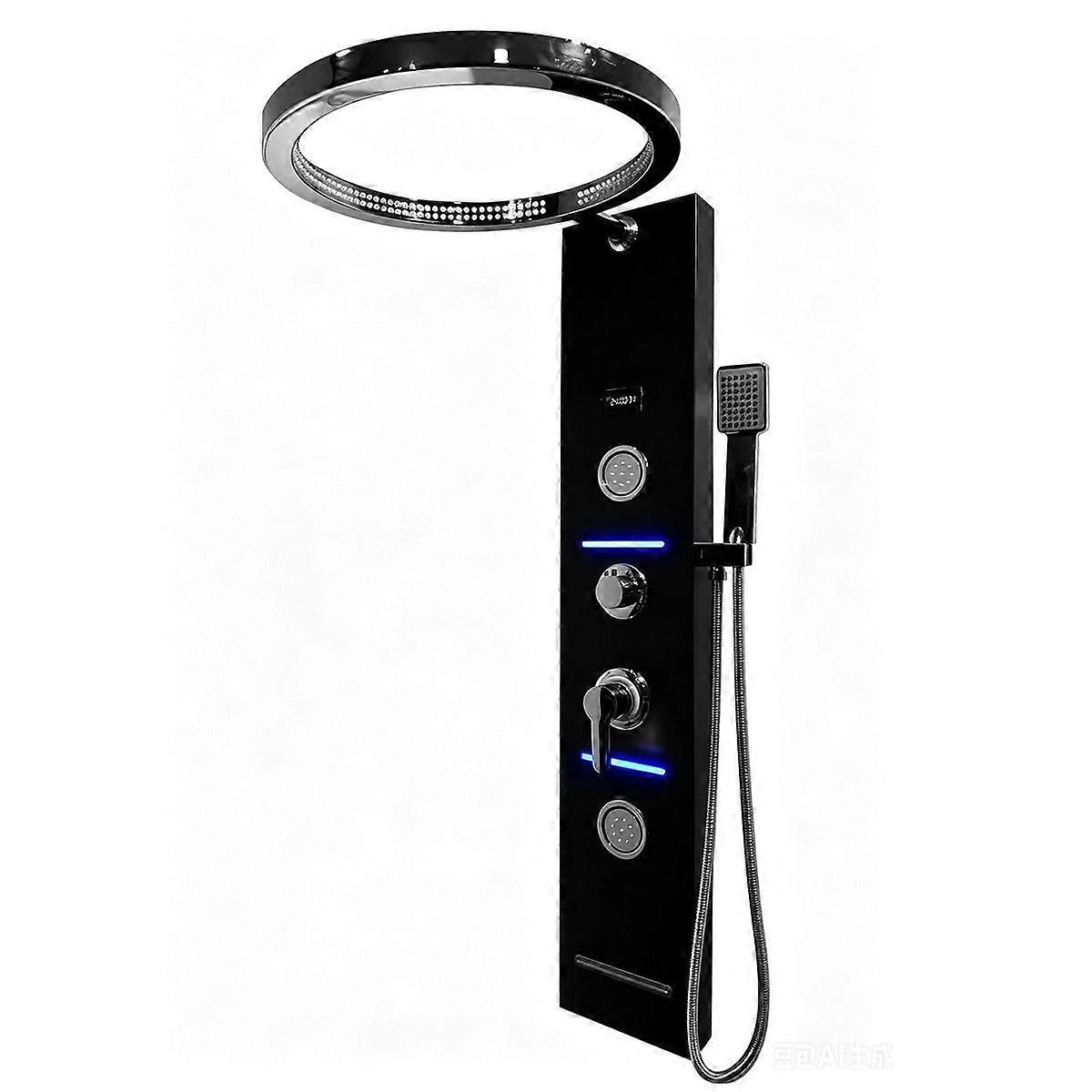 Multi-Function Stainless Steel Shower Panel Tower with Circular Rainfall