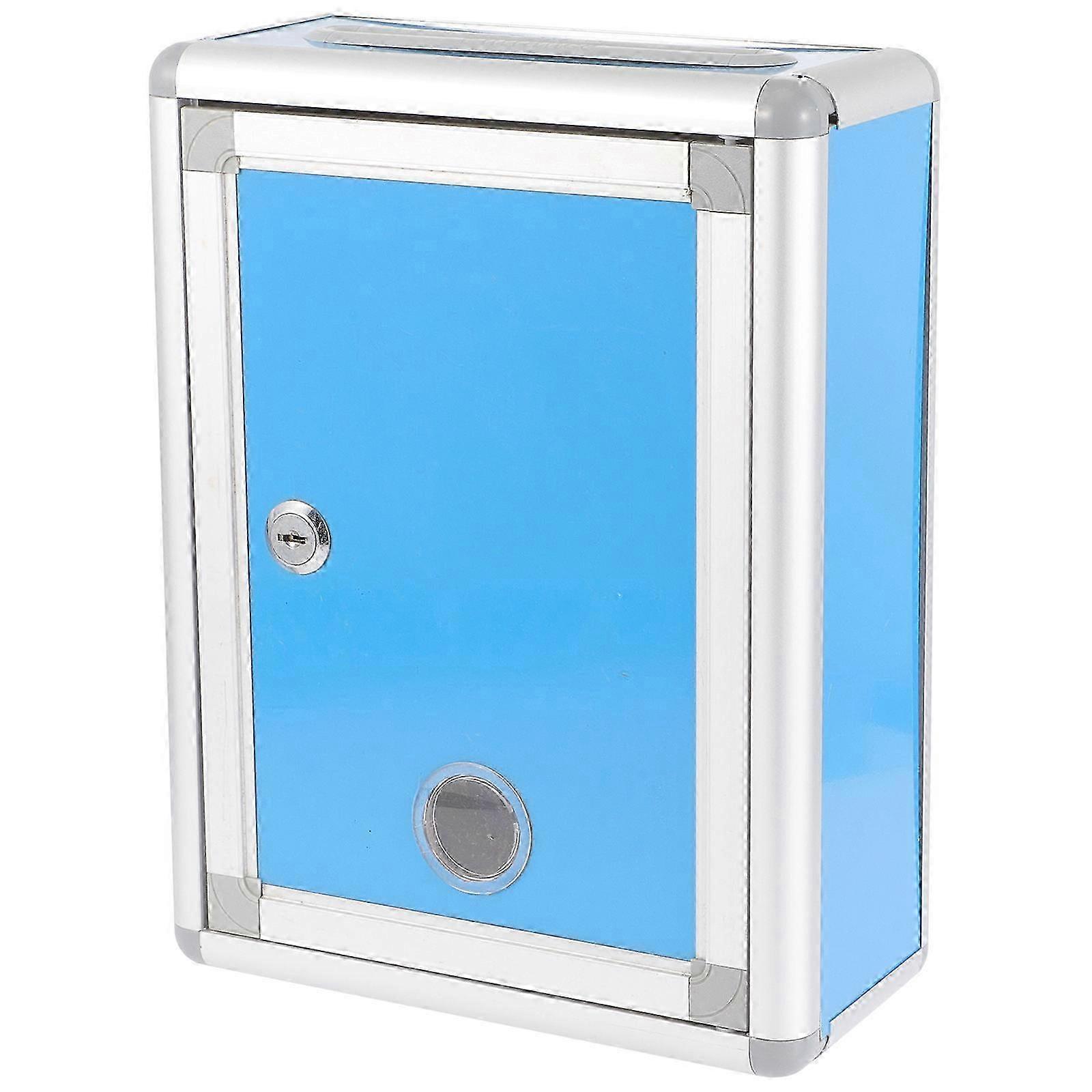 Wall Mount Mailbox Blue compatible with Storage Locking Letter Box 2Pcs Reusable