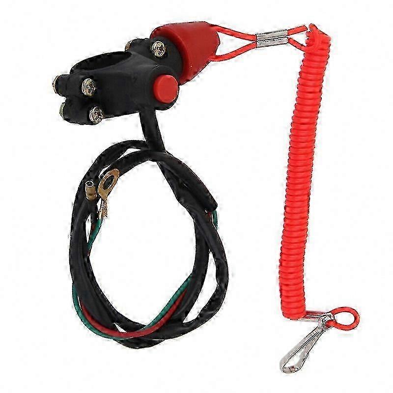 Engine Kill Switch with Lanyard, Emergency Stop Push Button for ATV, Motorcycle, Boat