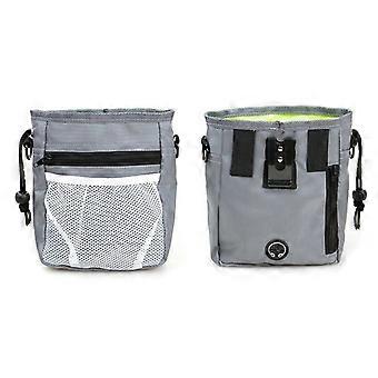Dog Treat Bag - Training Bag with Built-in Poop Bag Dispenser and Travel Bowl, Superma, One Piece, Grey