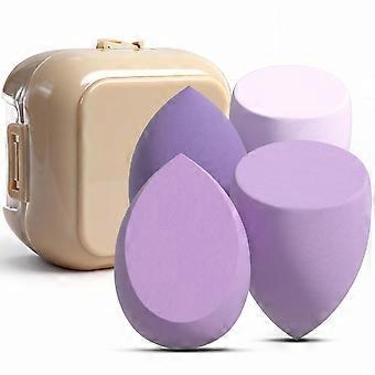 4-pack sminksvampar, mjuka sminksvampar för applicering av foundation och puder, latexfria skönhetssvampar för flytande, krämiga och puderformler