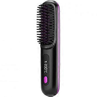 Escova Alisadora de Cabelo | Pente Alisador de Cabelo Dupla Voltagem | Escova de alisamento de cabelo portátil | Alisador de Cabelo com Carregamento USB, Pente Elétrico Quente-