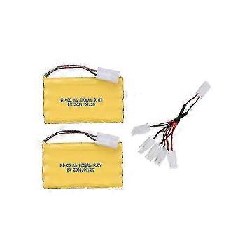 Limskey 9,6V 700mAh Ni-Cd-batteripakke for fjernstyrte lekebiler, stridsvogner, tog, roboter, båter og mer - egnet for fjernstyrte lekebiler