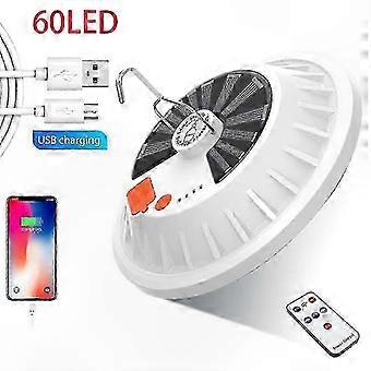 Bright Solar Powered LED Camping Lantern with Remote Control and 60/120 Bead Light for Hiking, Emergency, and Night Market Use