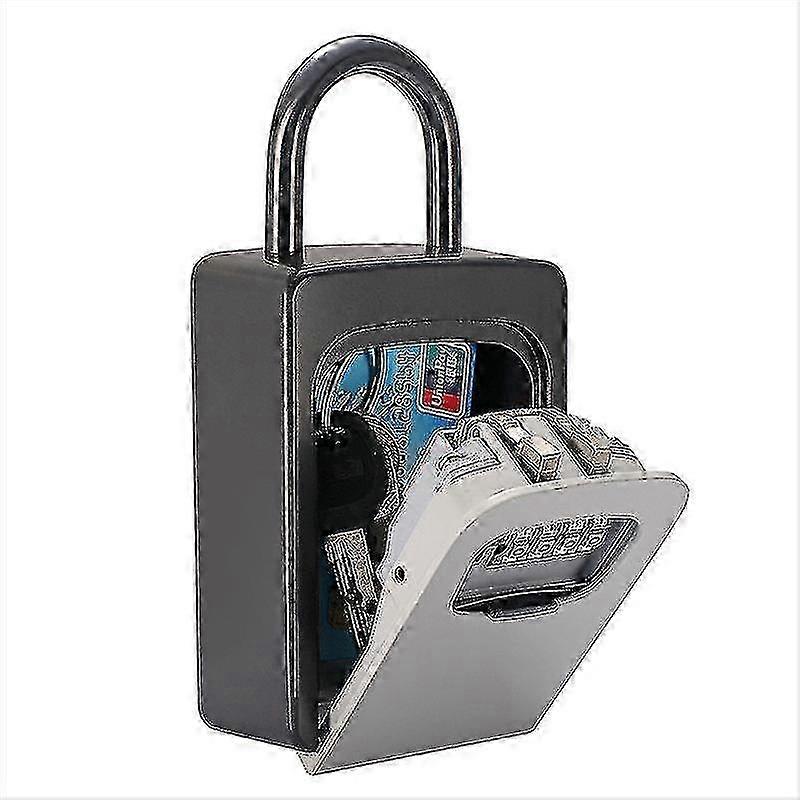 Wall-Mounted Key Lock Box, Weatherproof, Resettable 4-Digit Code, Portable Security for House Keys, Easy Install, Large Capacity