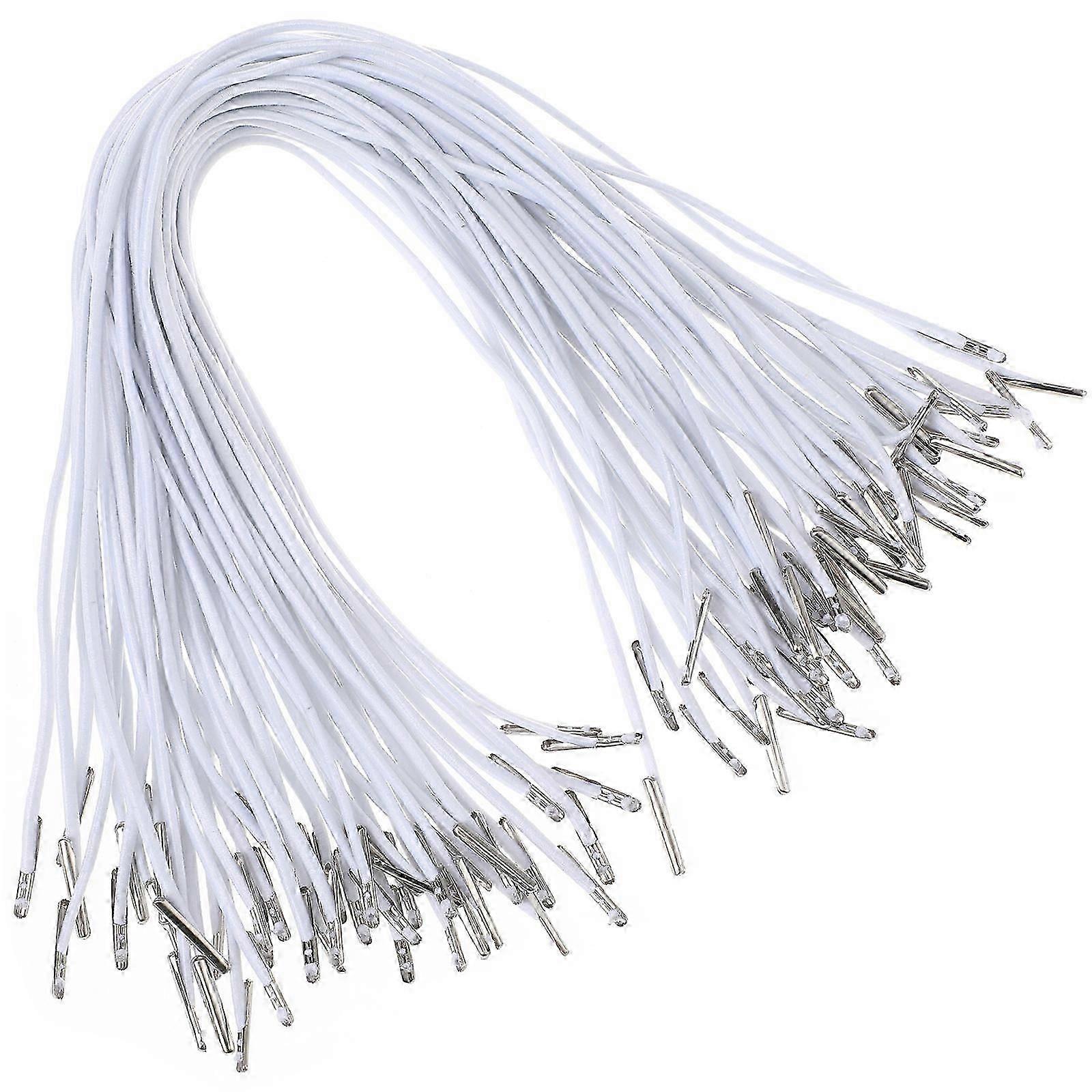 White Elastic Barbed Cords Stretch Round String for Crafting 150Pcs