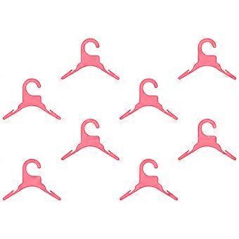 Plastic Pet Clothing Hanger for Dog Clothes 8Pcs Pink Anti-Skid Design