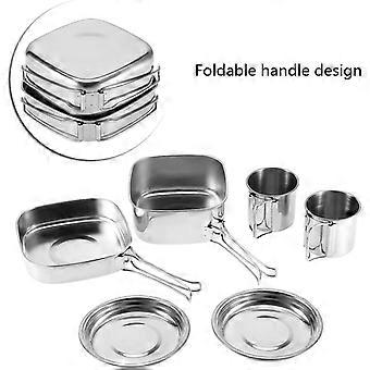 Camping kookgerei Set, Camping Koken Draagbare Kookgerei Set 6-delige Outdoor Potten, Borden en Bekers voor Backpacken Camping Wandelen