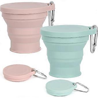 Collapsible Cup, Silicone Foldable Cup with Sealing Lid Carabiner