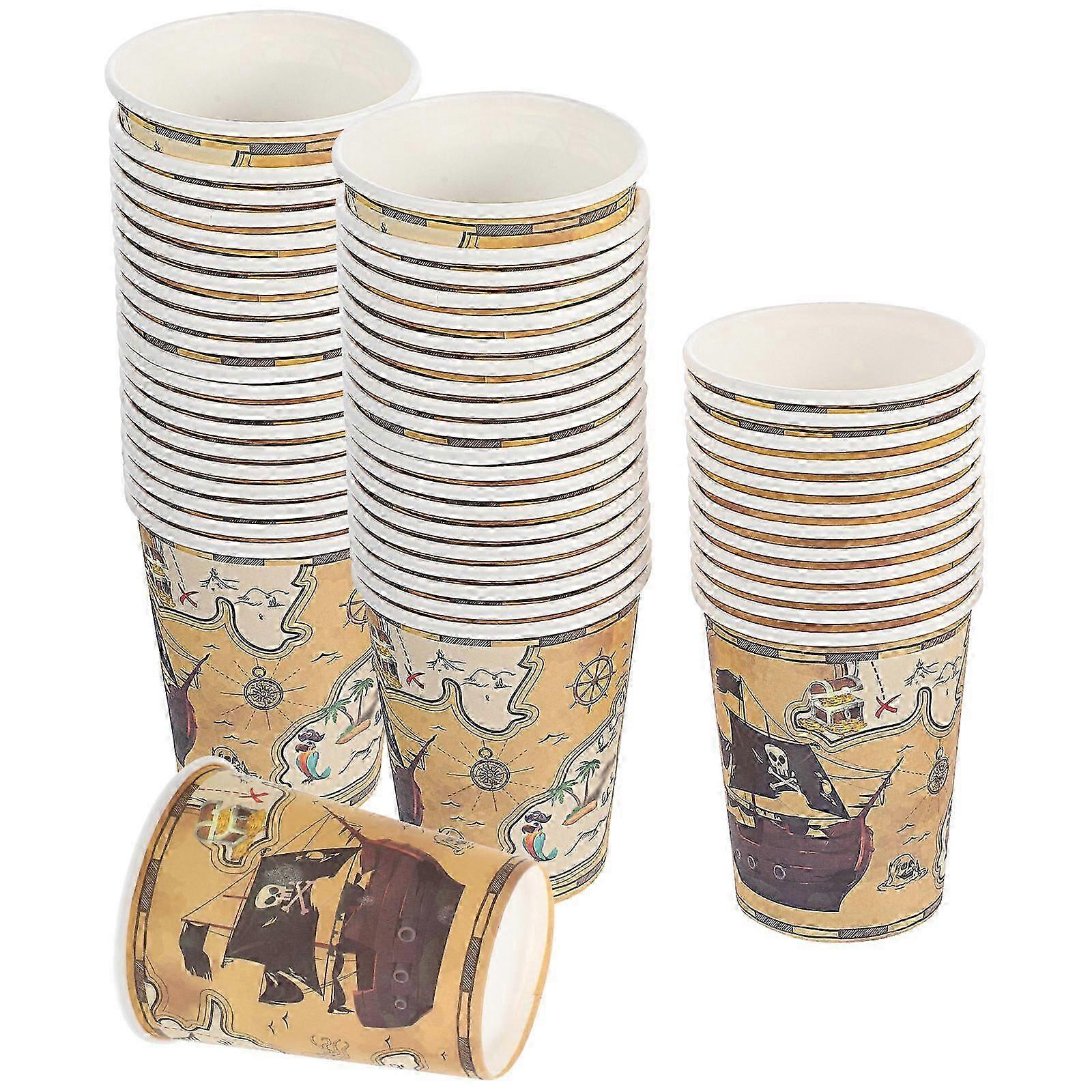 Pirate Paper Cups Practical to Go Beverage Cups 80Pcs Assorted Use