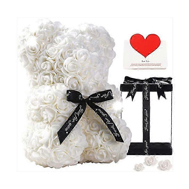 Handmade Rose Teddy Bear 10 Inch