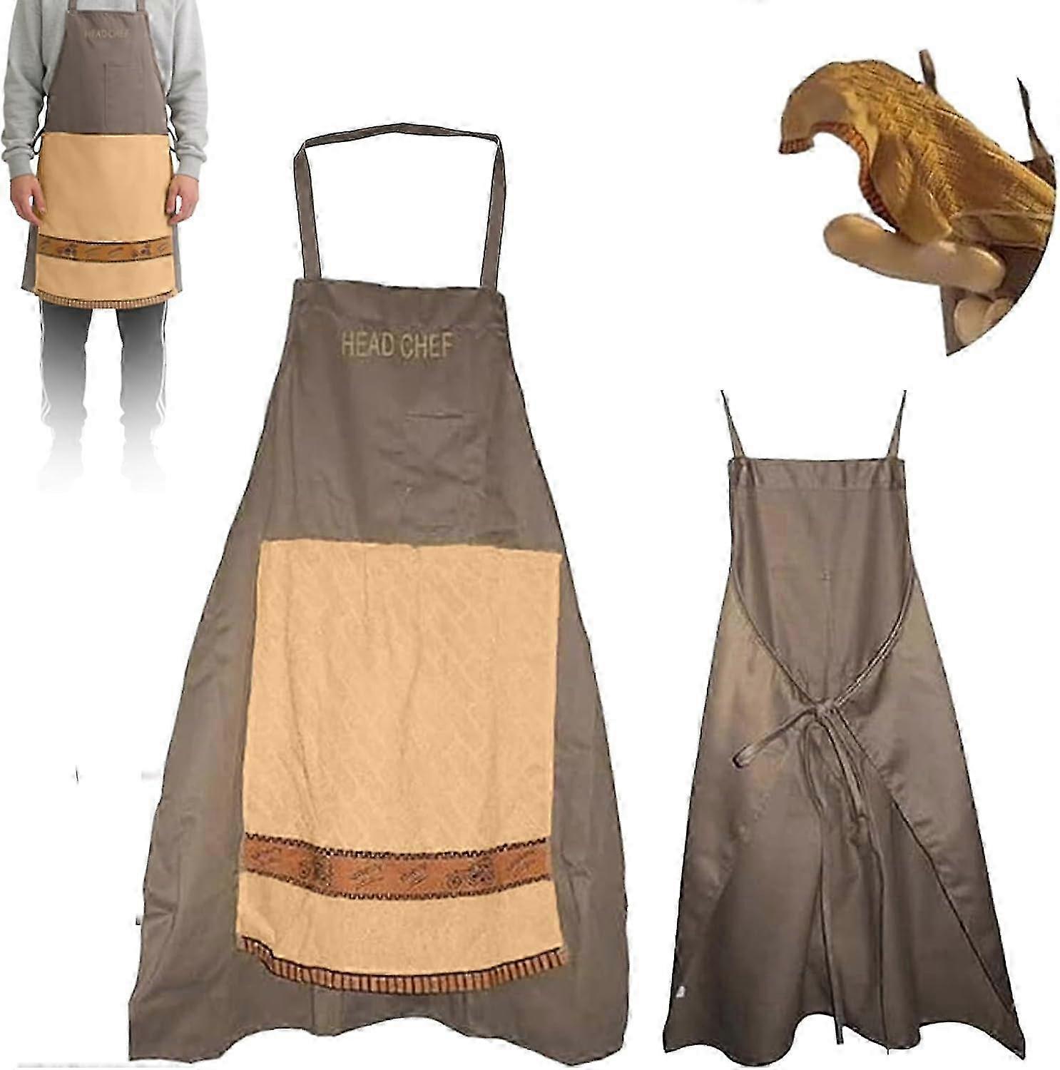 Men's Full-Coverage Funny Apron With Tool Pocket