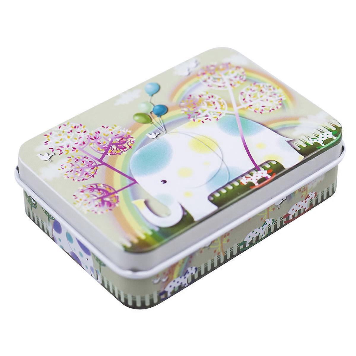Assorted Color Cartoon Rectangular Tin Boxes for Storage Use 6Pcs Candy Boxes