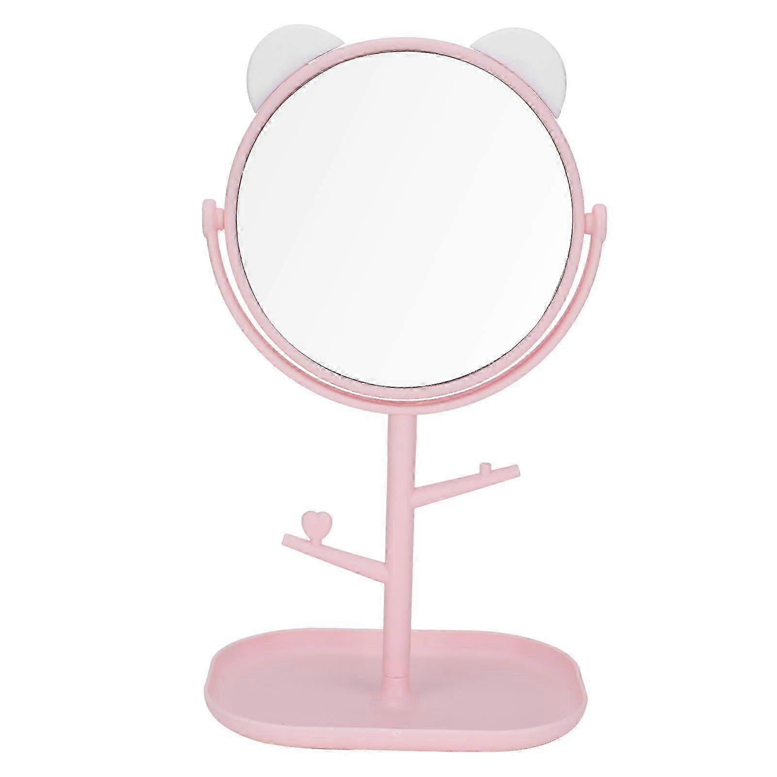 Compact Cat-Ear Mirror with Storage