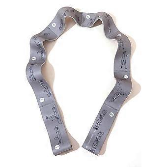 Sangle de yoga grise avec boucles, bande élastique pour l'exercice, idéale pour les étirements, le renforcement des ischio-jambiers, des jambes et du dos.