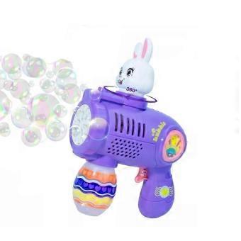 Pistola portatile per bolle a tema con il coniglietto di Pasqua, giocattolo per feste.