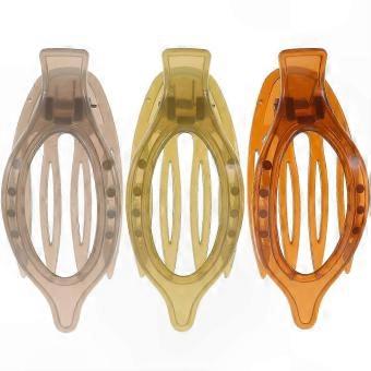 Transparent Jelly French Hair Clips Set of 3 Elegant Claw Barrettes for Thick Hair, Non-Snagging Hold for Women's Hair Styling Accessories-brnv