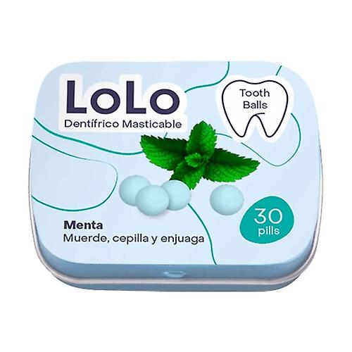 ToothBalls Mint Chewable Solid Toothpaste and Mouthwash 30 tablets