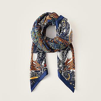 35 x 35 Women Square Silk Like Hair Scarf Head Sleeping Wrap Satin Headscarf, Dark Blue-2