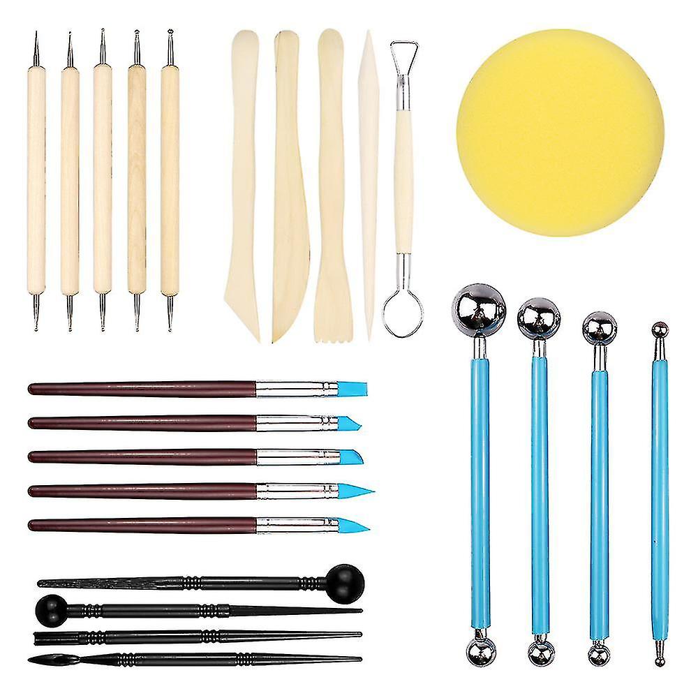 8pcs Polymer Clay Tools Modeling Clay Sculpting Tools Kits For Pottery Sculpture Wooden Dotting Tools