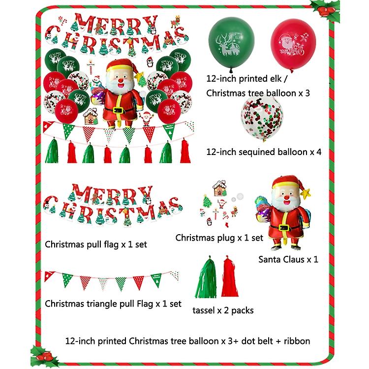 Christmas Pull Flag Aluminum Film Balloon Window Party Decoration Balloons  Set | Fruugo NZ