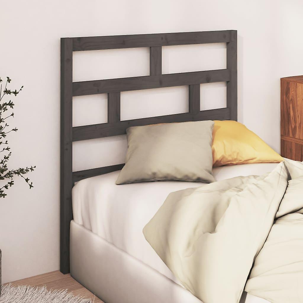 Headboard Grey 81x4x100 cm Solid Pine Wood