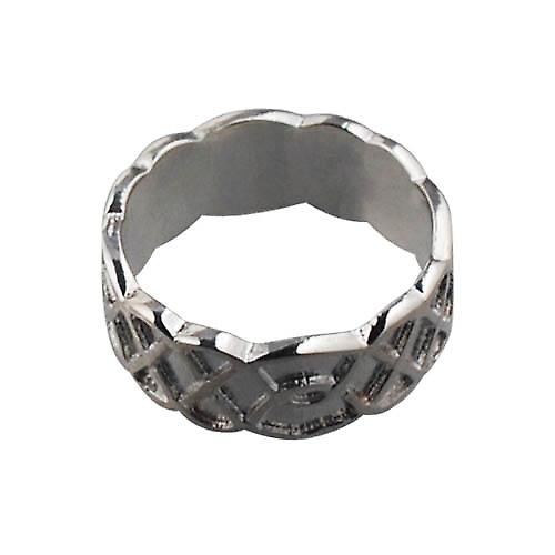 9ct White Gold 8mm Celtic Wedding Ring Size Q