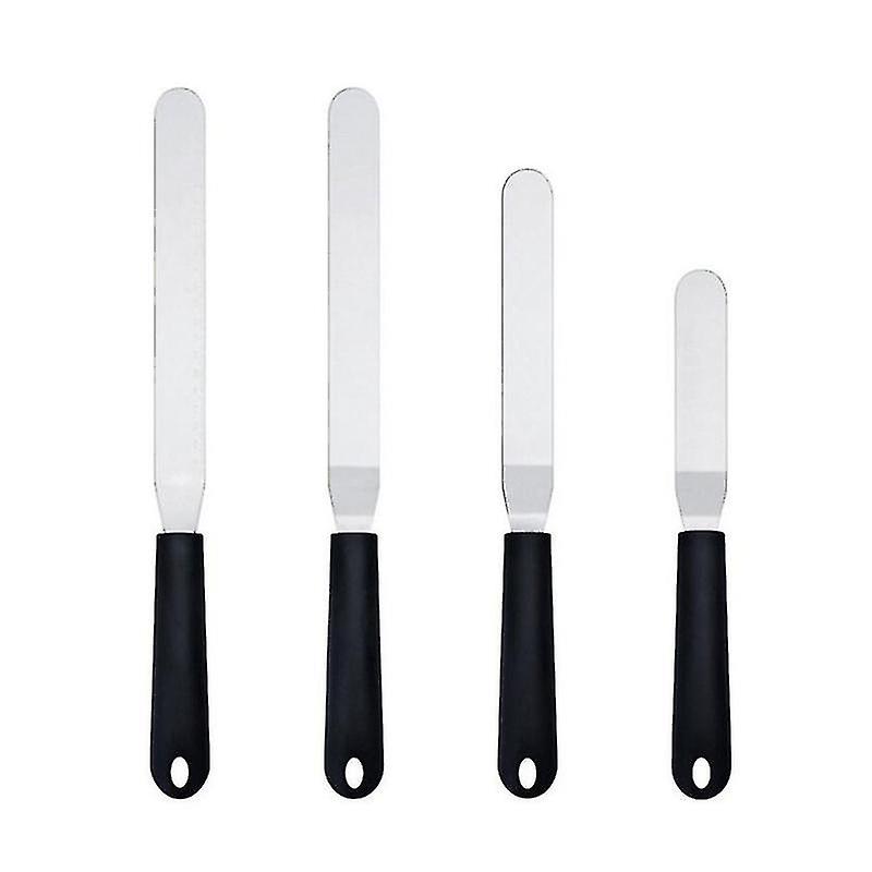 4pcs Icing Spatula Plastic Handle Angled Cake Spatula Baking Tool Kitchen Gadget